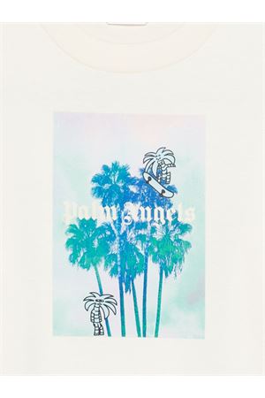 white cotton t-shirt PALM ANGELS KIDS | PBAA002S26JER003002